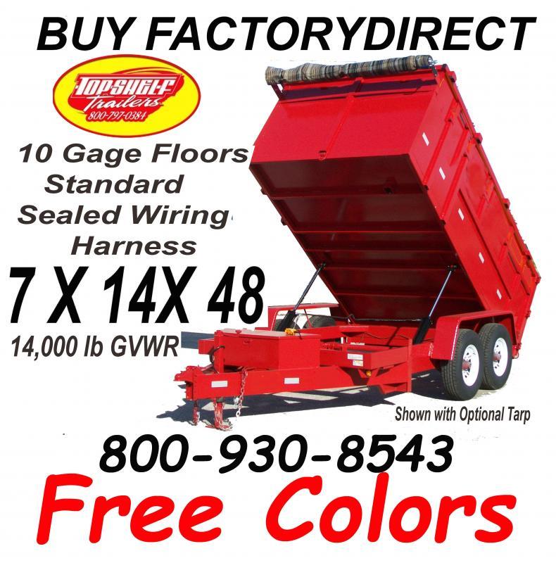 7 X 16 X 48 Dump Trailer 4 Foot High Walls Heavy Duty Best Trailer Top Shelf Trailers Dump Trailers Roll Off Trailers Dump Trailers In Jacksonville Fl Dump Trailer Dealer