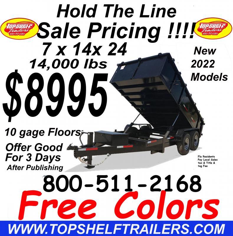 NEW DUMP TRAILER 7 x 14 x 24 TRAILERS SALE PRICED LIMITED TIME NEW DUMP TRAILER 7 x 14 x 24 TRAILERS SALE PRICED LIMITED TIME