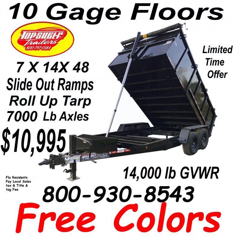 7 x 14 x 48 14k Dump Trailers We Are The Factory !!!! Top Shelf