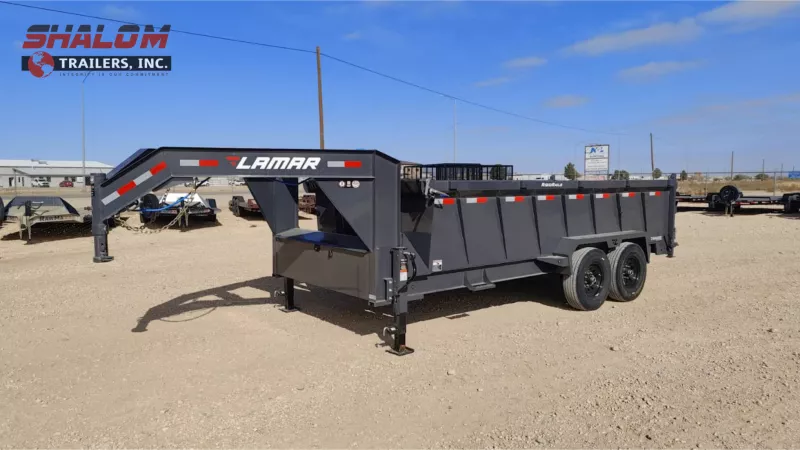 LAMAR 83" X 16' TELE DUMP 14K GOOSENECK