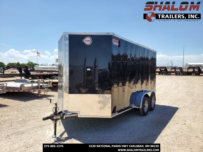 ICON 7' x 16' x 7' (84") ENCLOSED TRAILER 7K BUMPERPULL SPARE TIRE INCLUDED ICON 7' x 16' x 7' (84") ENCLOSED TRAILER 7K BUMPERPULL SPARE TIRE INCLUDED