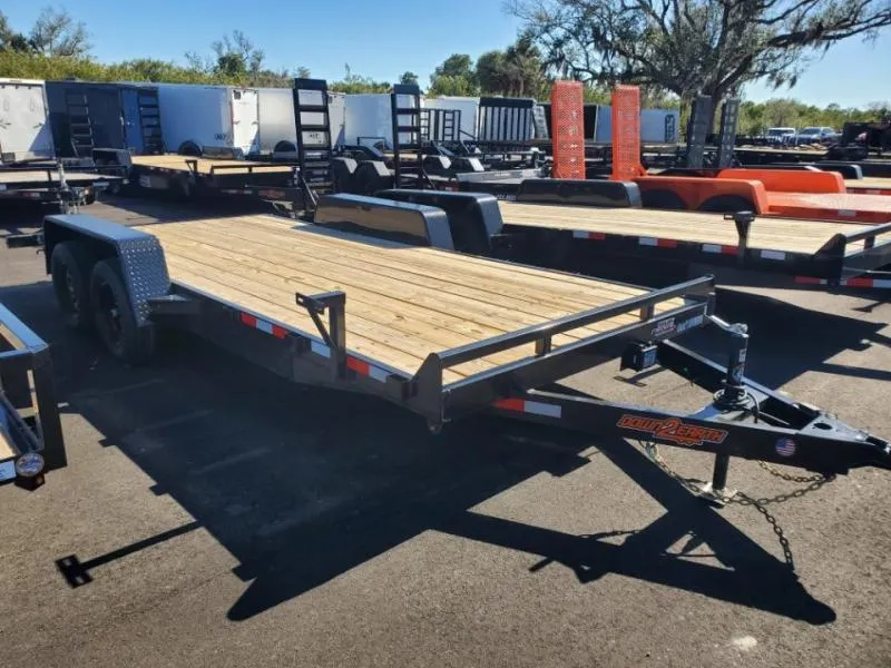 2026 Down 2 Earth Trailers 7X16 TA WOOD DECK CAR HAULER 