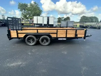 2026 Sure-Trac 7X16 TUBE TOP WOOD SIDING