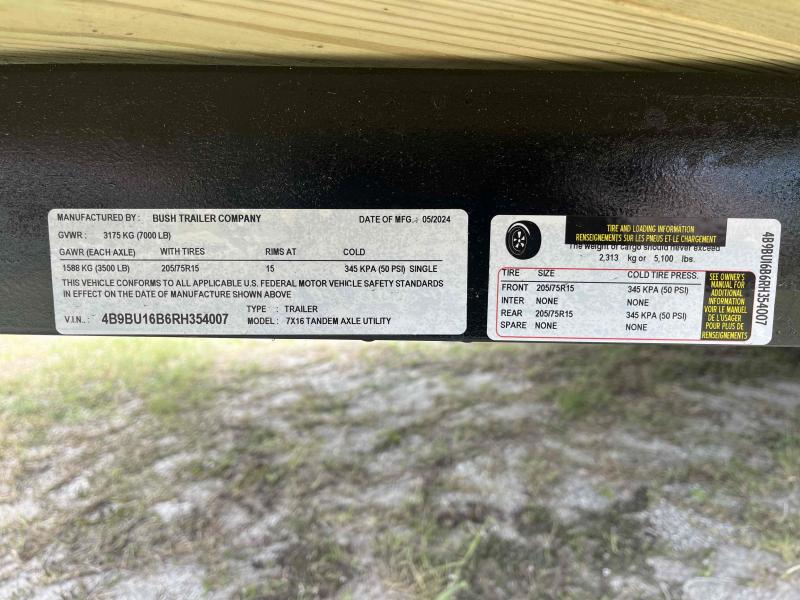 new Utility Trailers Bush Trailer Company  for sale, in Hampton, FL Thumbnail 7