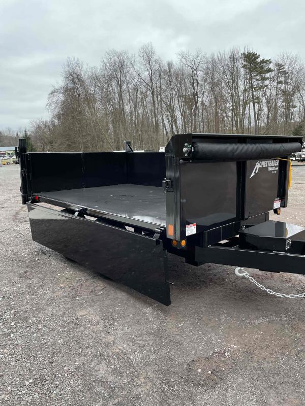 2024 Homesteader Trailers 6x10 Dump Trailer with Drop Down Side and Tarp Kit J&J Trailer and