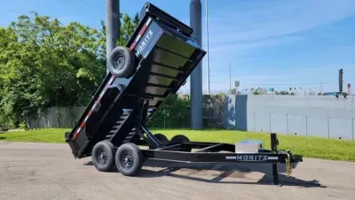 2026 Moritz International 7'X14' 14K Scissor / Tarp / Spare / Dump Trailer