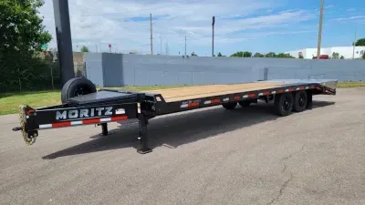 2026 Moritz International 8.5'x20'+5' 17.9k / BP / AR / Spare / Deckover Trailer
