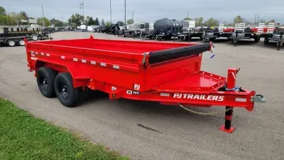 2027 PJ Trailers 7'X14' 15.4K Scissor Dump Trailer