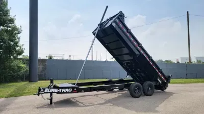 2027 Sure-Trac 7'X16' 15.4K PS Tele Dump Trailer 