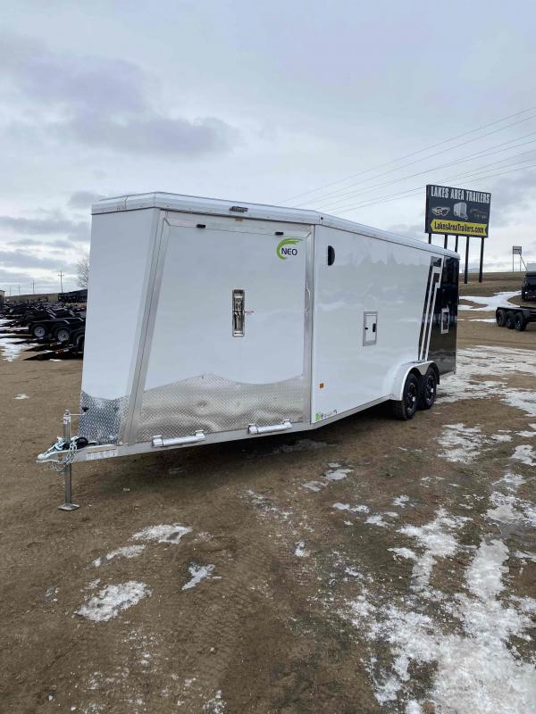 2023 NEO 7.5X25NASX WHITE ENCLOSED SNOWMOBILE TRAILER Lakes Area