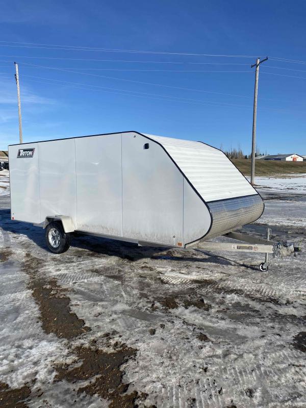 2023 TRITON TC167 WHITE SNOWMOBILE ENCLOSED TRAILER Lakes Area
