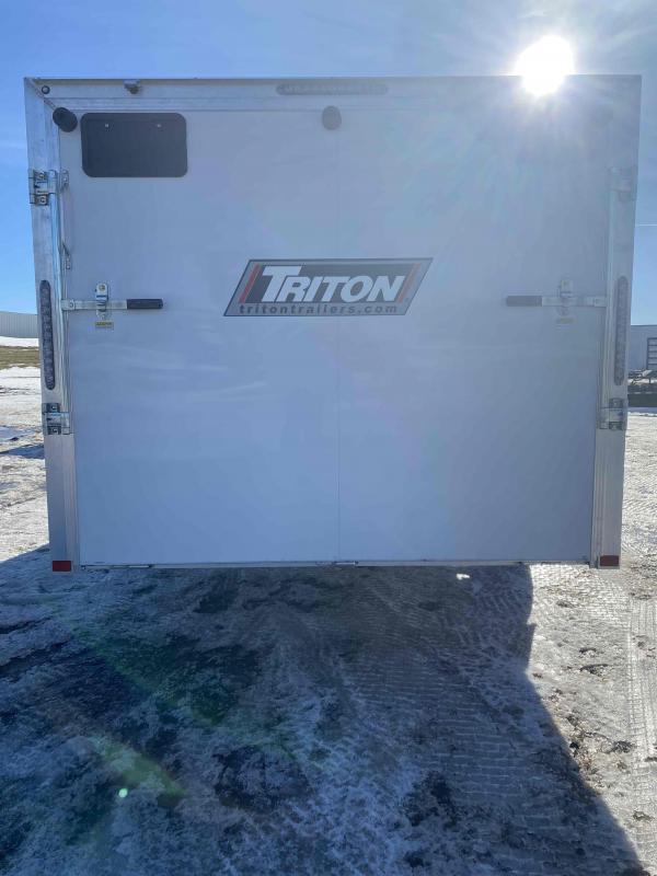 2023 TRITON TC167 WHITE SNOWMOBILE ENCLOSED TRAILER Lakes Area