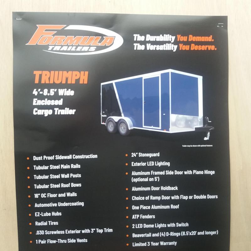 new Cargo (Enclosed) Trailers Formula Trailers  for sale, in Waterford, MI Thumbnail 4