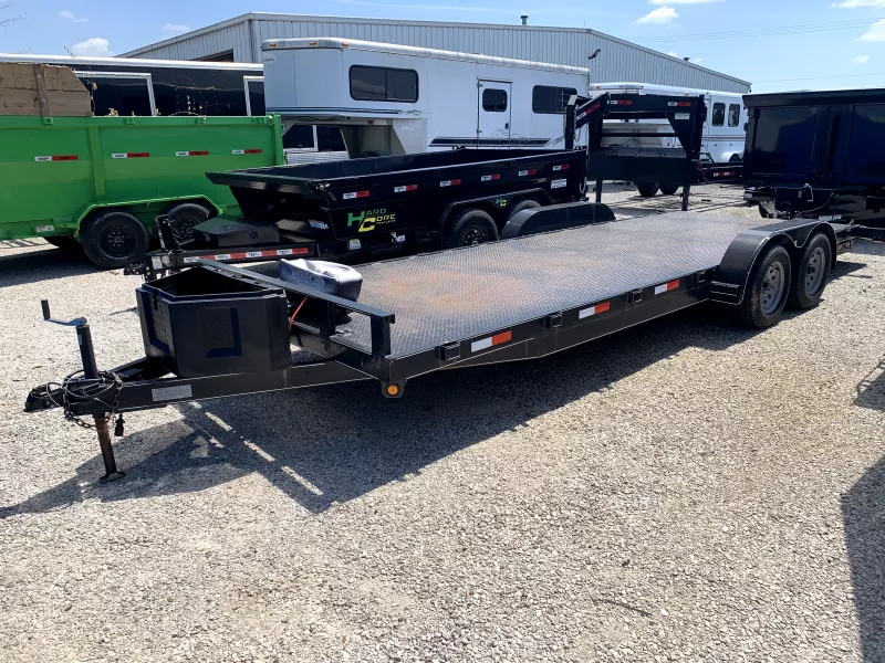 2019 P & T Trailers 82" x 22' Steel Deck Slide-in Ramps Car Hauler