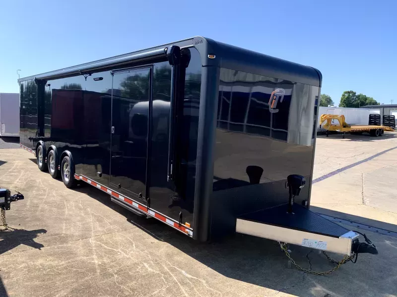 2026 InTech 8.5' x 32' Triple Axle Black Car / Racing Trailer with Awning and Escape Door