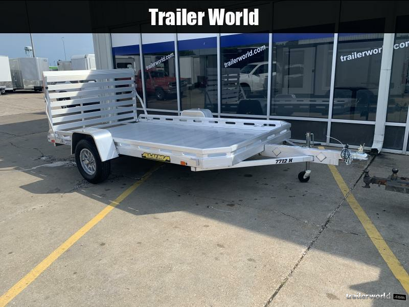 2025 Aluma 7712H Straight Tail Gate 12' Aluminum Utility Trailer