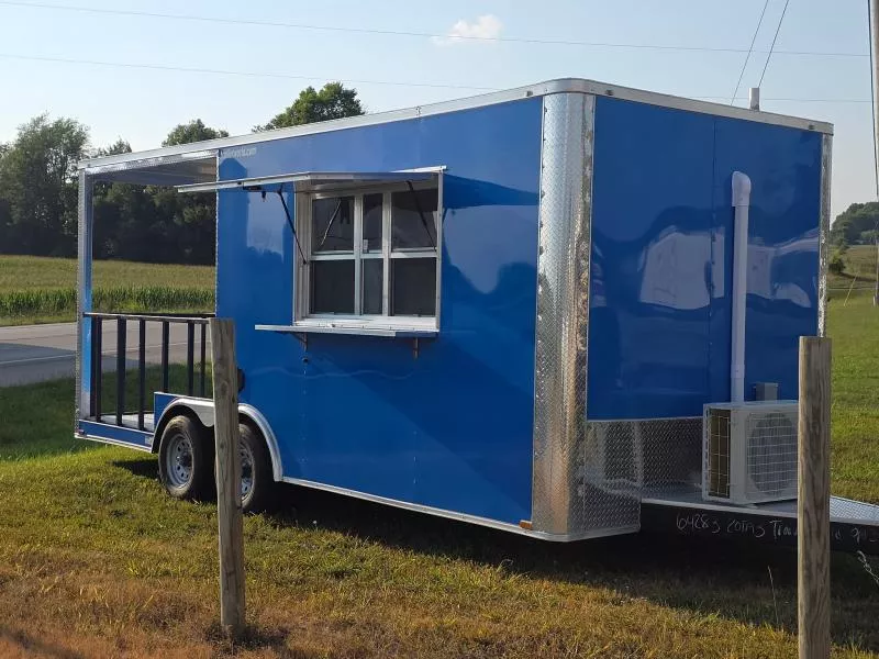 2025 Quality Cargo 8.5' x 20' TA BBQ Porch Vending / Concession Trailer with Mini Split A/C