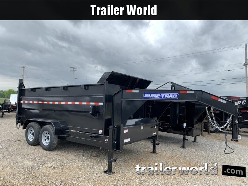 2021 Sure-Trac 14' Gooseneck Dump Trailer 14K Telescopic 4ft Sides 2021 Sure-Trac 14' Gooseneck Dump Trailer 14K Telescopic 4ft Sides