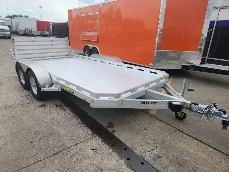 2026 Aluma 7814 Slotted Tandem Axle Electric Brakes Bi-Fold Tailgate Std 2K RTD Utility Trailer