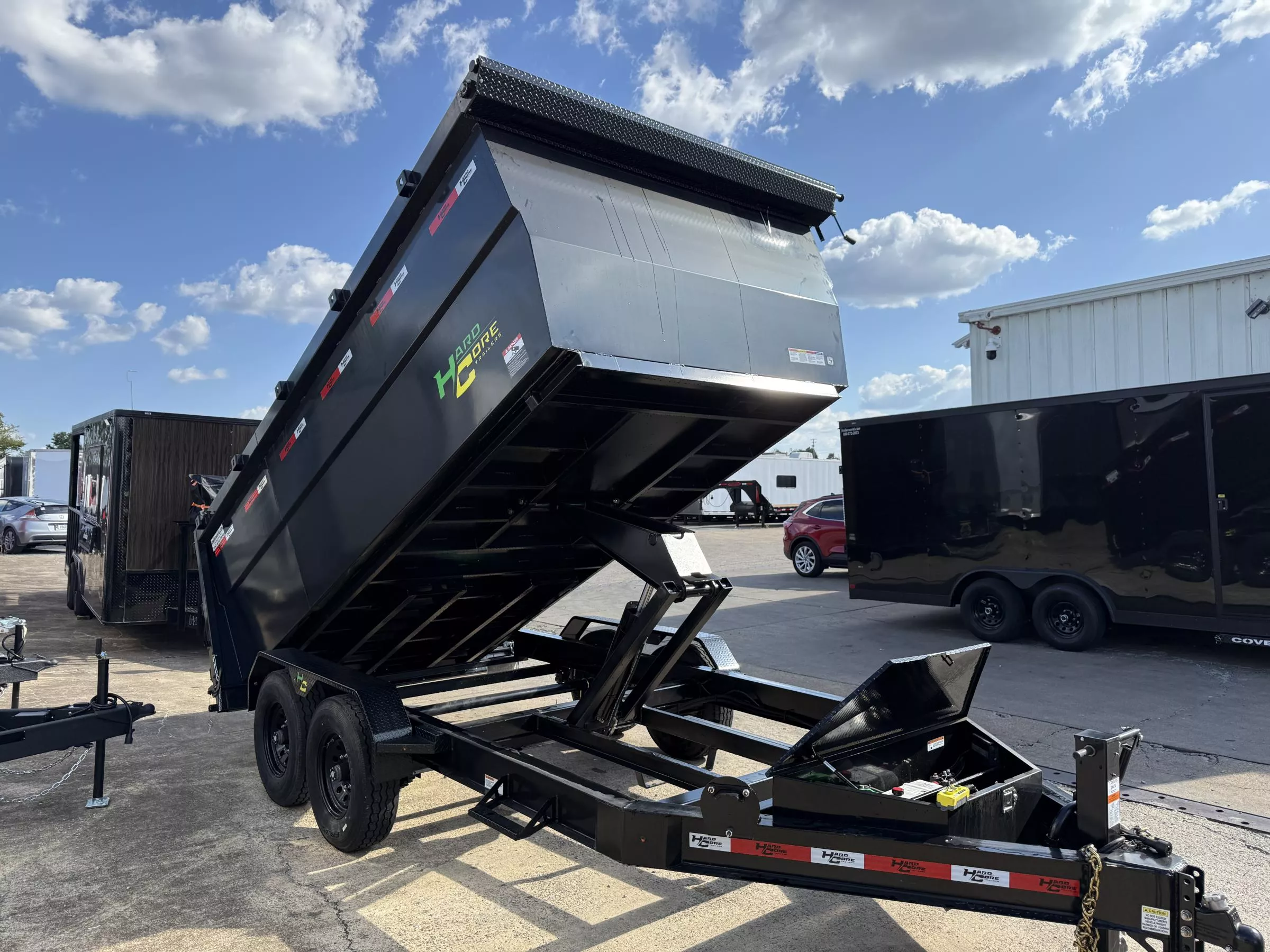 2025 Hardcore Scissor Lift High Sides (2)8K Axles 7' x 14' Dump