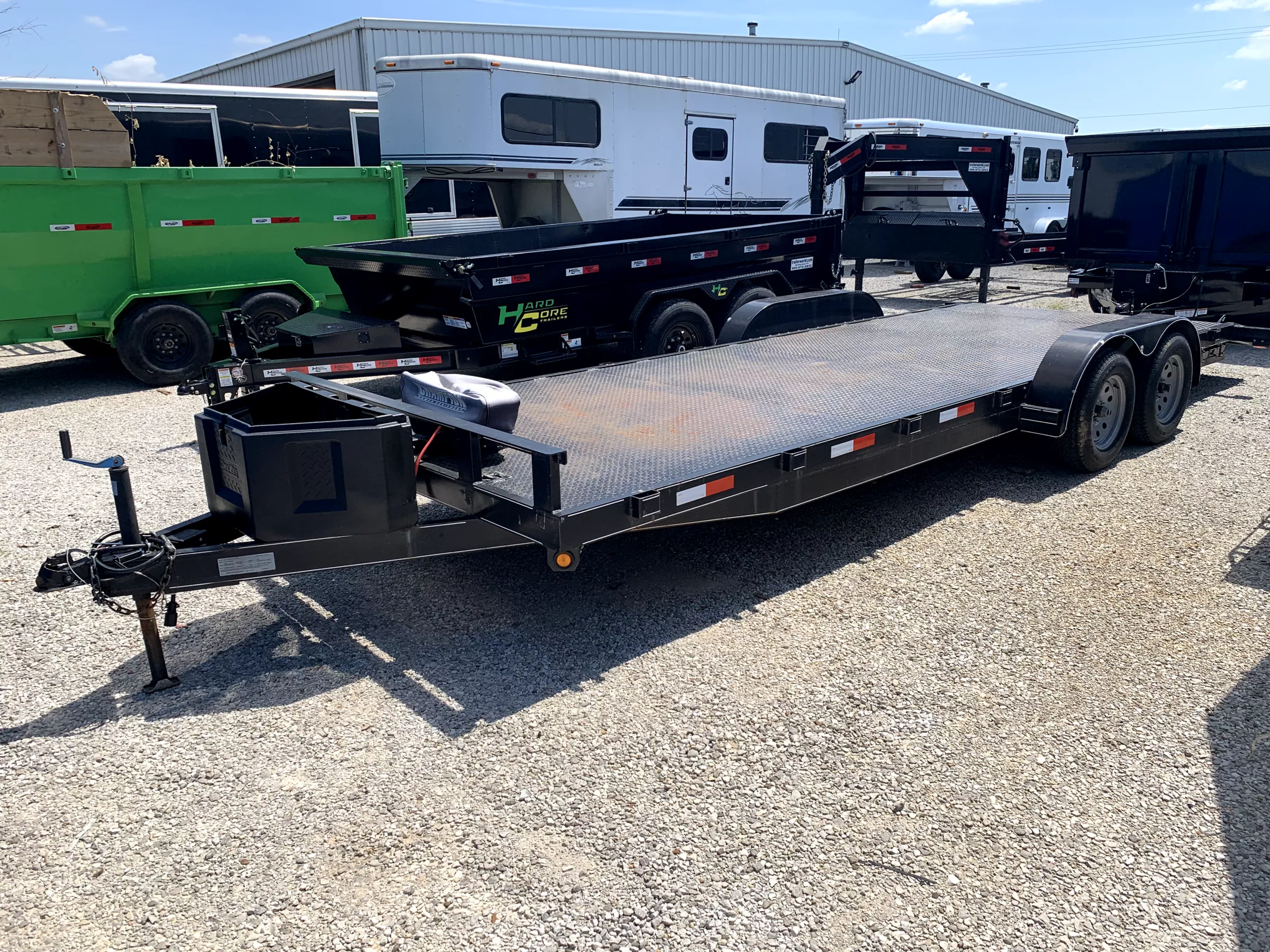 2019 P & T Trailers 82" x 22' Steel Deck Slide-in Ramps Car Hauler CnWGTgplx3t