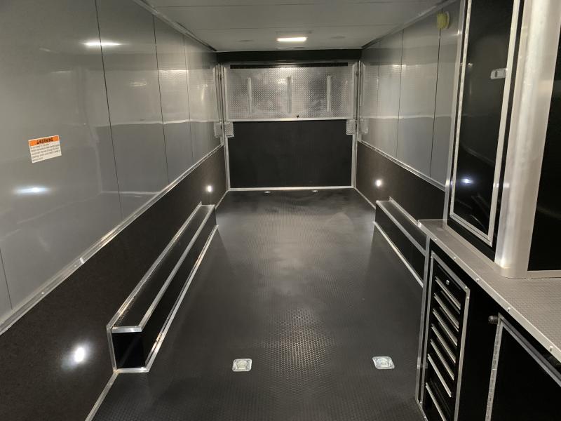 2022 Cargo Mate ALUMINUM Eliminator 34' Race Trailer Bath Pkg Stacker