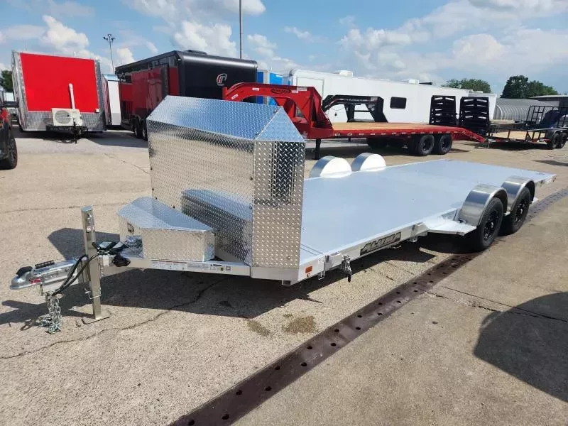 2026 Aluma 8220 Low Profile Tilt Tandem Axle Electric Brake Zero Degree Ramp Front Rail Std 5K RTD Car Hauler