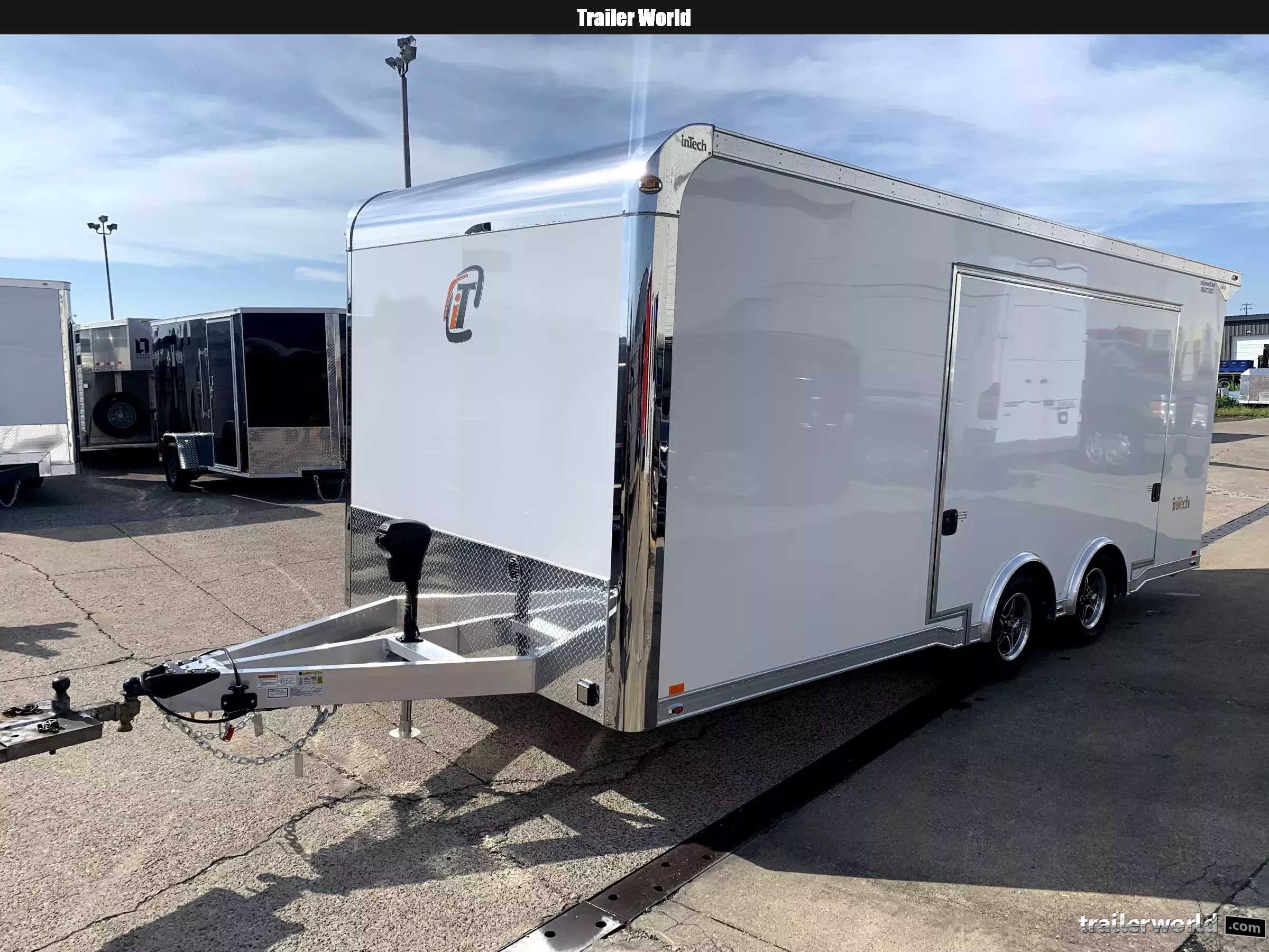 2026 InTech 20' White Car / Racing Trailer with Escape Door 1753888386