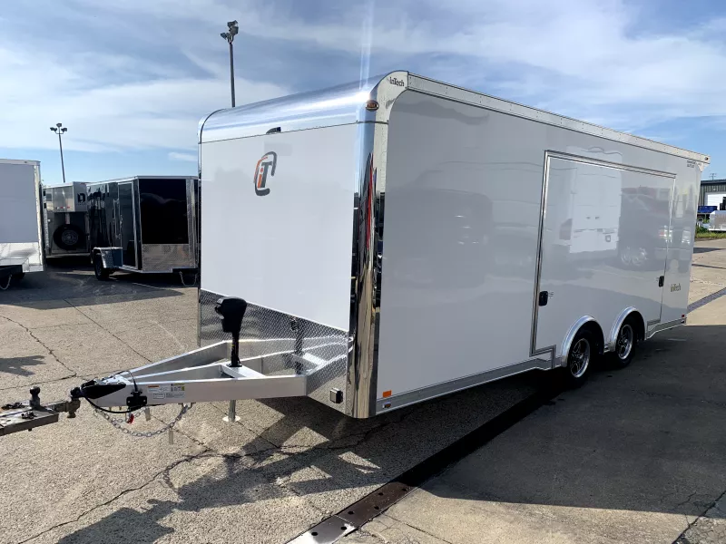 2026 InTech 20' White Car / Racing Trailer with Escape Door