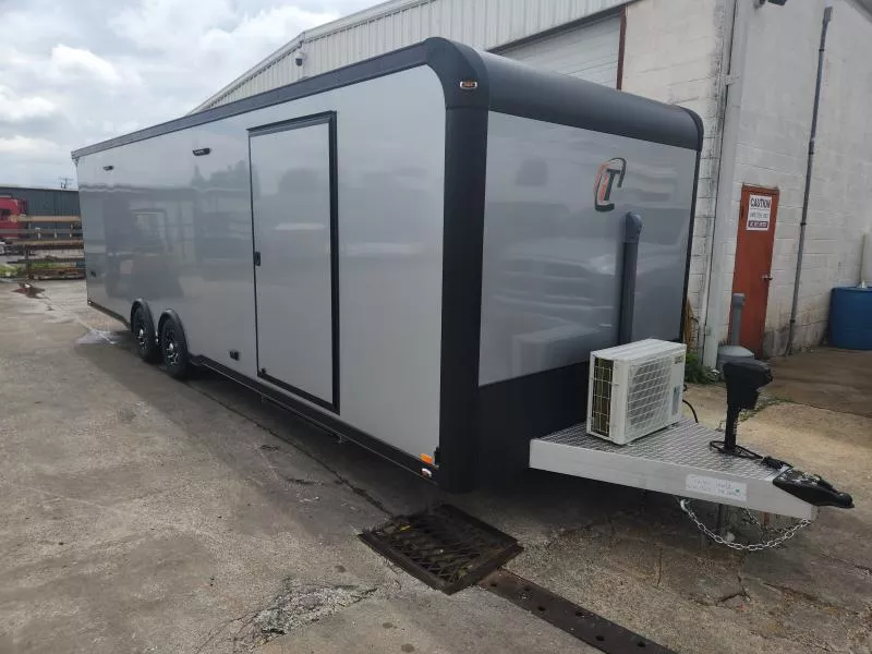 2025 InTech 28' Silver Car / Racing Trailer with Mini Split and Escape Door