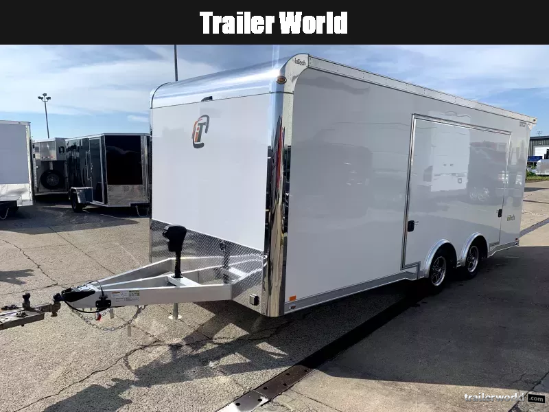 2026 InTech 20' White Car / Racing Trailer with Escape Door