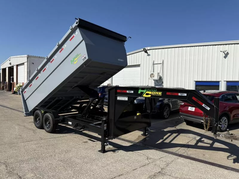 2025 Hardcore Gooseneck High Sides (2)8K Axles 7' x 16' Dump Trailer