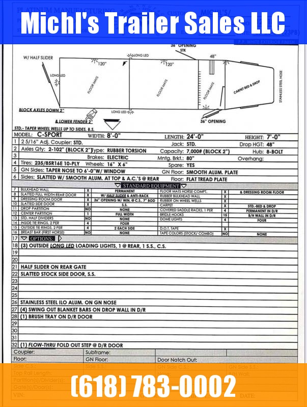 2022 Platinum Coach C- Sport Livestock Trailer 2022 Platinum Coach C- Sport Livestock Trailer