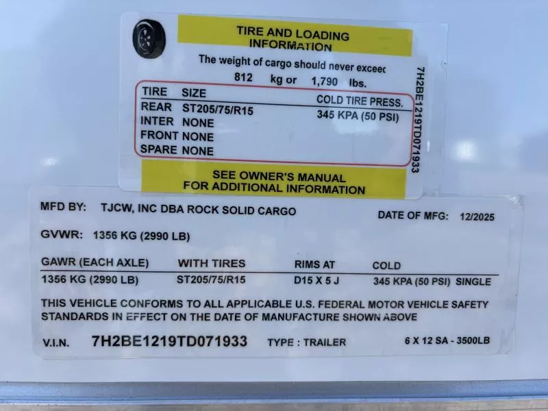 new Cargo (Enclosed) Trailers Rock Solid Cargo  for sale, in Hickory, NC Thumbnail 6