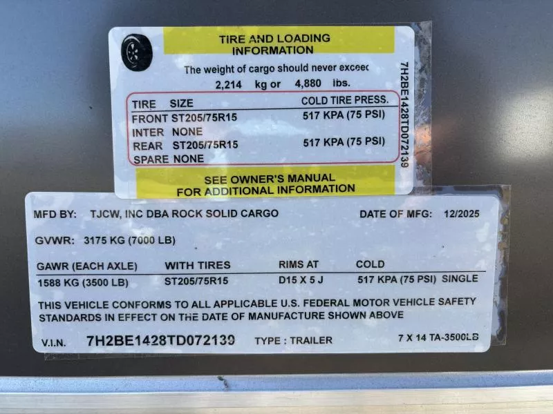 new Cargo (Enclosed) Trailers Rock Solid Cargo  for sale, in Hickory, NC Thumbnail 6