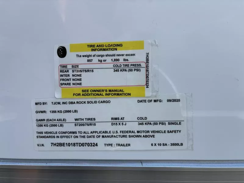 new Cargo (Enclosed) Trailers Rock Solid Cargo  for sale, in Hickory, NC Thumbnail 5