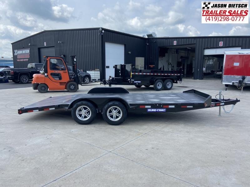 2023 Sure-Trac 7 x 18 (14+4) Steel Deck Car Hauler Trailer 7K 2023 Sure-Trac 7 x 18 (14+4) Steel Deck Car Hauler Trailer 7K