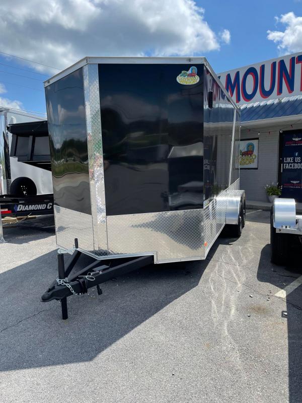 2022 Covered Wagon Trailers 7x16 Two Tone Black/Silver Cargo / Enclosed Trailer 2022 Covered Wagon Trailers 7x16 Two Tone Black/Silver Cargo / Enclosed Trailer