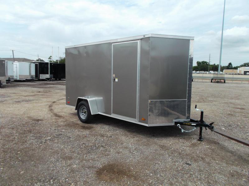 2021 Covered Wagon Trailers 6x12 Single Axle Cargo Trailer / Enclosed Trailer / 6'6" Interior Height / Ramp / RV Side Door / LEDs / Charcoal Gray Semi-Screwless Exterior 2021 Covered Wagon Trailers 6x12 Single Axle Cargo Trailer / Enclosed Trailer / 6'6" Interior Height / Ramp / RV Side Door / LEDs / Charcoal Gray Semi-Screwless Exterior