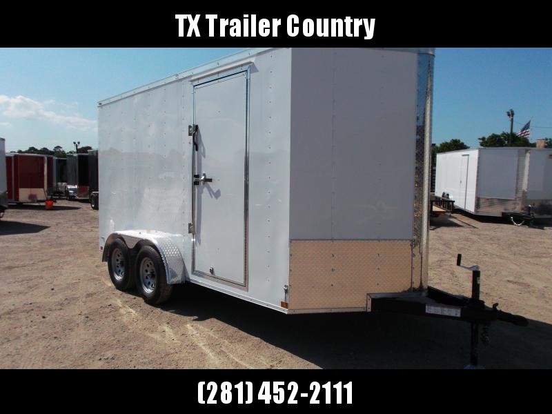 SPECIAL - 2022 TTC 7x16 Tandem Axle Cargo / Enclosed Trailer / 7ft Interior / Ramp / RV Side Door / LEDs / Bulldog Coupler / .030 White Skin SPECIAL - 2022 TTC 7x16 Tandem Axle Cargo / Enclosed Trailer / 7ft Interior / Ramp / RV Side Door / LEDs / Bulldog Coupler / .030 White Skin