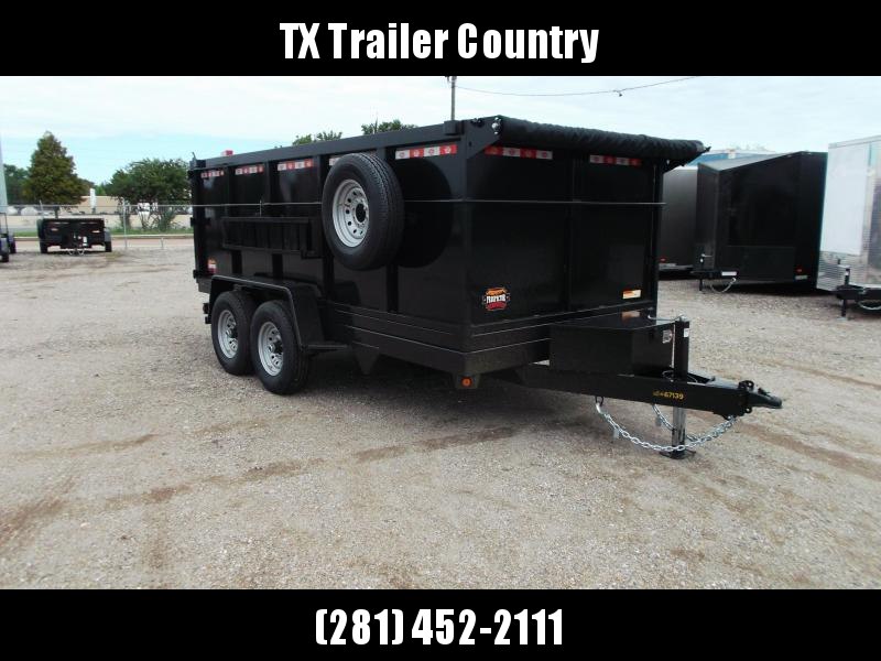 SPECIAL - 2022 Covered Wagon Trailers 7x14 Dump Trailer / 7K Axles / 4ft Sides / Tarp Kit / Spare Tire / Twin Cylinder Lifts / Powder Coated Black SPECIAL - 2022 Covered Wagon Trailers 7x14 Dump Trailer / 7K Axles / 4ft Sides / Tarp Kit / Spare Tire / Twin Cylinder Lifts / Powder Coated Black