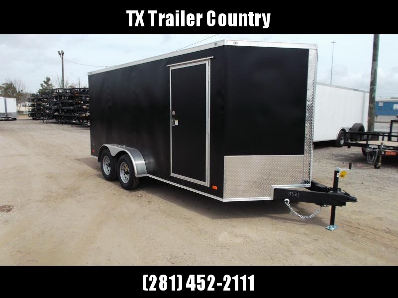 SPECIAL - 2022 Covered Wagon Trailers 7x16 Tandem Axle Cargo Trailer / Enclosed Trailer / 6'3" Interior / Ramp / RV Door / LEDs / Black Powder Coated Skin / Semi-Screwless Exterior SPECIAL - 2022 Covered Wagon Trailers 7x16 Tandem Axle Cargo Trailer / Enclosed Trailer / 6'3" Interior / Ramp / RV Door / LEDs / Black Powder Coated Skin / Semi-Screwless Exterior