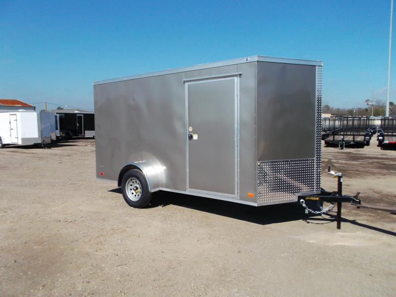 2021 Covered Wagon Trailers 6x12 Single Axle Cargo Trailer / Enclosed Trailer / 6'6" Interior Height / Ramp / RV Side Door / LEDs / Light Pewter Semi-Screwless Exterior 2021 Covered Wagon Trailers 6x12 Single Axle Cargo Trailer / Enclosed Trailer / 6'6" Interior Height / Ramp / RV Side Door / LEDs / Light Pewter Semi-Screwless Exterior