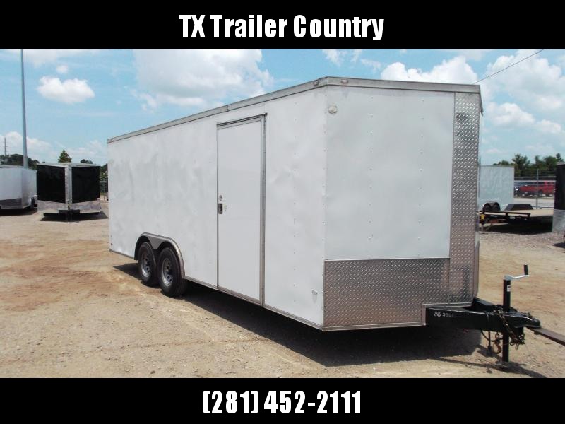 2021 Covered Wagon Trailers 8.5x20 Tandem Axle Cargo / Enclosed Trailer / 5200# Axles / Ramp / (16) D-Rings / LEDs / .030 White Skin 2021 Covered Wagon Trailers 8.5x20 Tandem Axle Cargo / Enclosed Trailer / 5200# Axles / Ramp / (16) D-Rings / LEDs / .030 White Skin