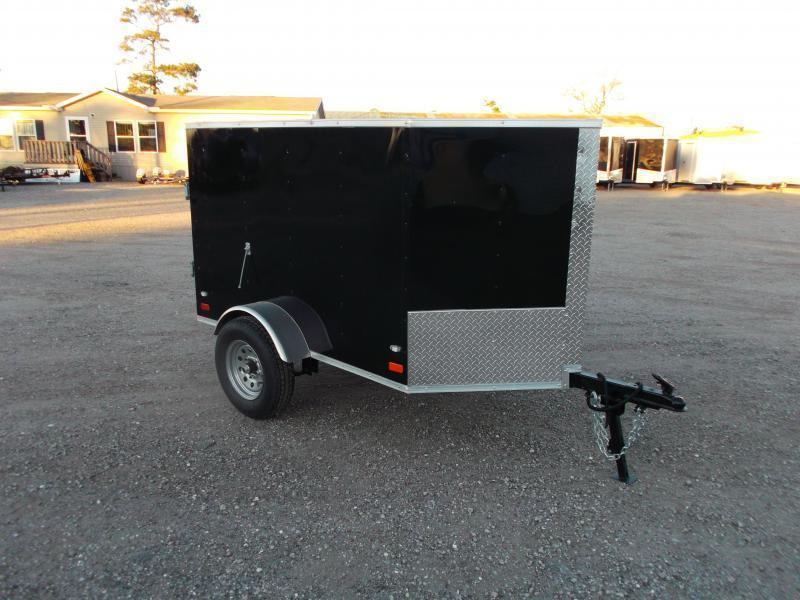 2021 Covered Wagon Trailers 4x6 Single Axle Cargo Trailer / Enclosed Trailer / Black / LEDs 2021 Covered Wagon Trailers 4x6 Single Axle Cargo Trailer / Enclosed Trailer / Black / LEDs