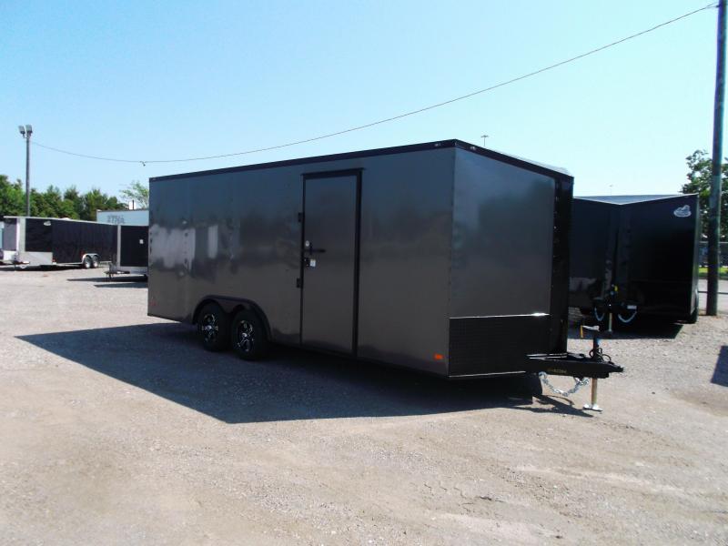 SPECIAL - 2021 Covered Wagon Trailers 8.5x20 Tandem Axle Cargo / Enclosed Trailer / Race Trailer / 7ft Interior / 5200# Axles / Black Out / Charcoal Gray Exterior / Slant V-nose / Mags SPECIAL - 2021 Covered Wagon Trailers 8.5x20 Tandem Axle Cargo / Enclosed Trailer / Race Trailer / 7ft Interior / 5200# Axles / Black Out / Charcoal Gray Exterior / Slant V-nose / Mags