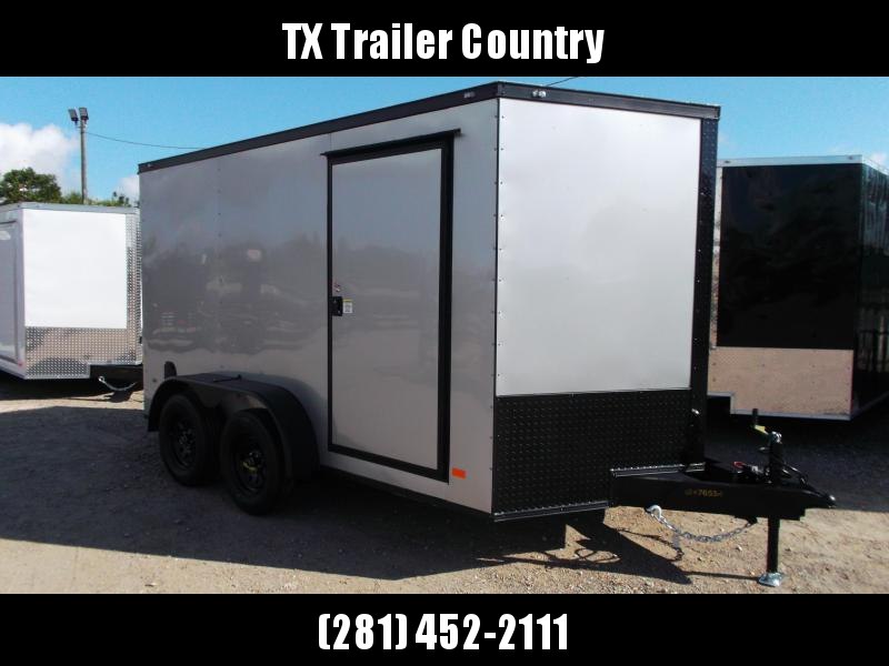 2022 Covered Wagon Trailers 7x12 Tandem Axle Motorcycle Trailer / Cargo Trailer / Ramp / LEDs / .030 Silver Semi Screwless Exterior / V-nose / Black Out Package 2022 Covered Wagon Trailers 7x12 Tandem Axle Motorcycle Trailer / Cargo Trailer / Ramp / LEDs / .030 Silver Semi Screwless Exterior / V-nose / Black Out Package