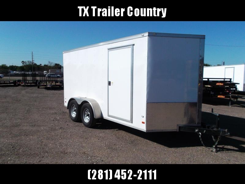 SPECIAL - 2021 Covered Wagon Trailers 7x14 Tandem Axle Cargo Trailer / Enclosed Trailer / Ramp / (8) D-Rings / LEDs / RV Side Door / .030 White Skin SPECIAL - 2021 Covered Wagon Trailers 7x14 Tandem Axle Cargo Trailer / Enclosed Trailer / Ramp / (8) D-Rings / LEDs / RV Side Door / .030 White Skin