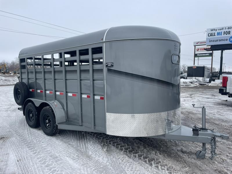 2024 S&S Duraline Steel Bumper Hitch Stock Trailer