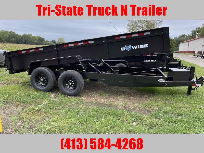 2023 Bwise BriMar DT 7x16 LPHD14 Dump Trailer w/ramps and barn doors